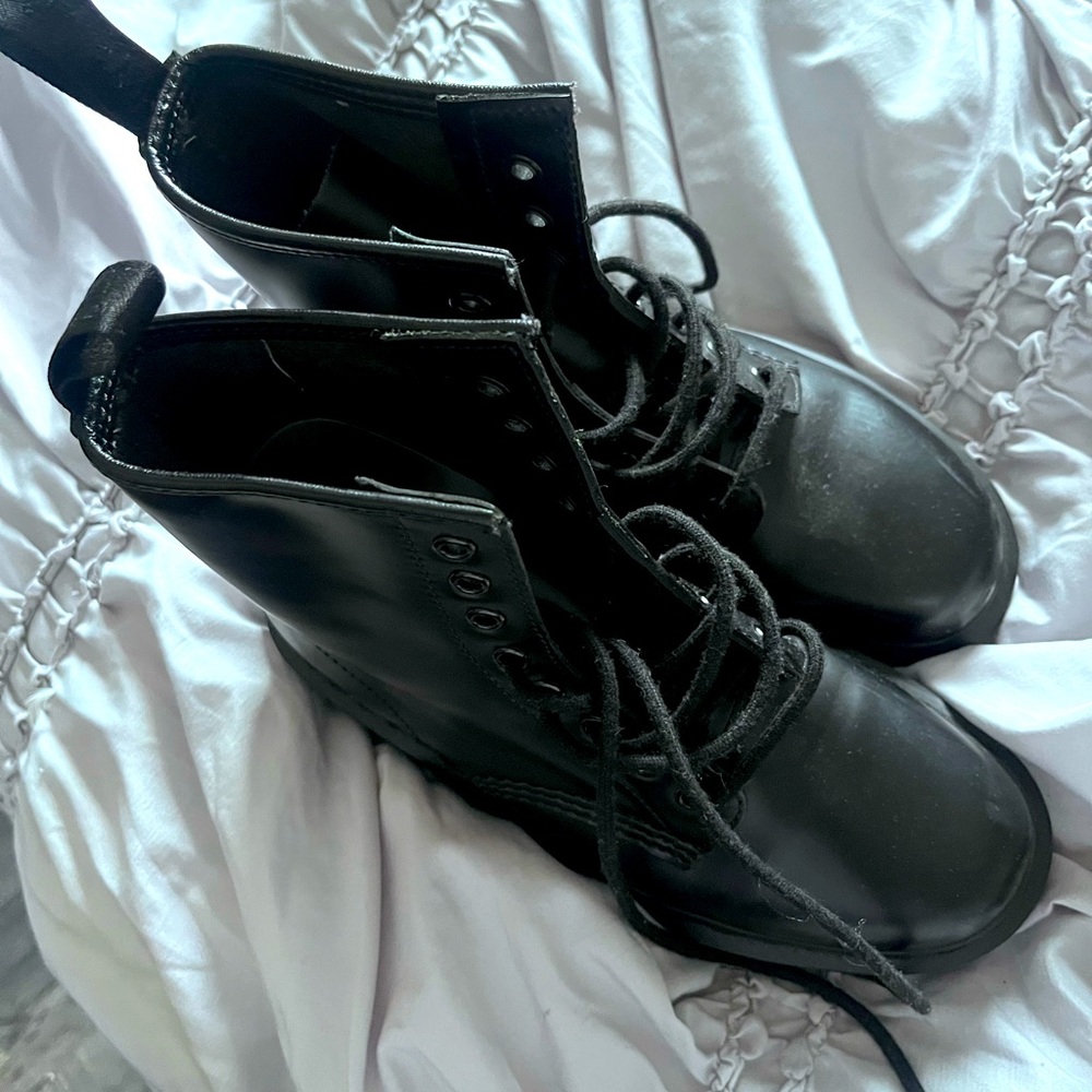 Black Mono 8s Doc Martens